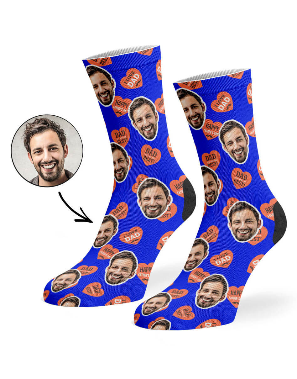 Customisable Dad Love Hearts Socks