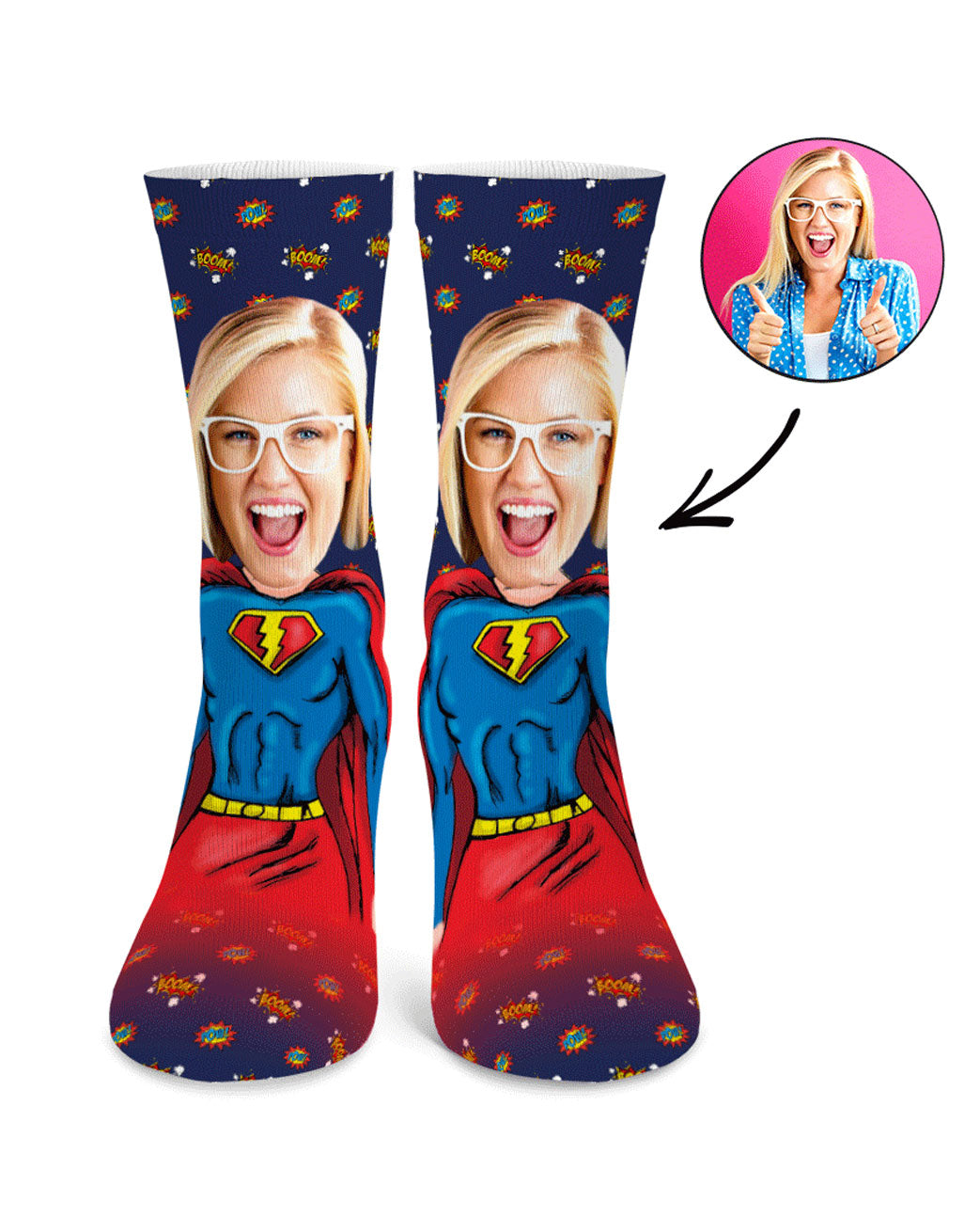 Superwoman Photo Socks