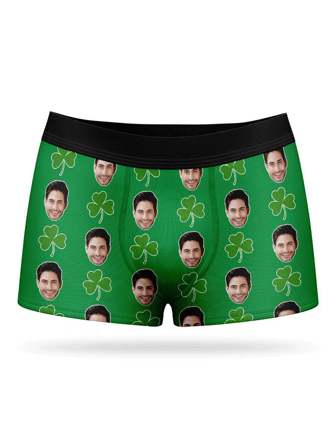 Shamrock Face Boxers | St Patrick's Day Boxer Shorts – Super Socks