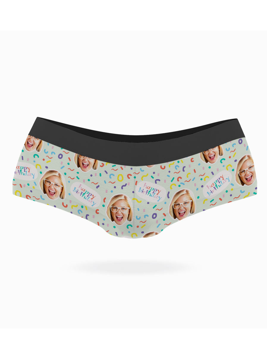 Green Happy Birthday Face Knickers