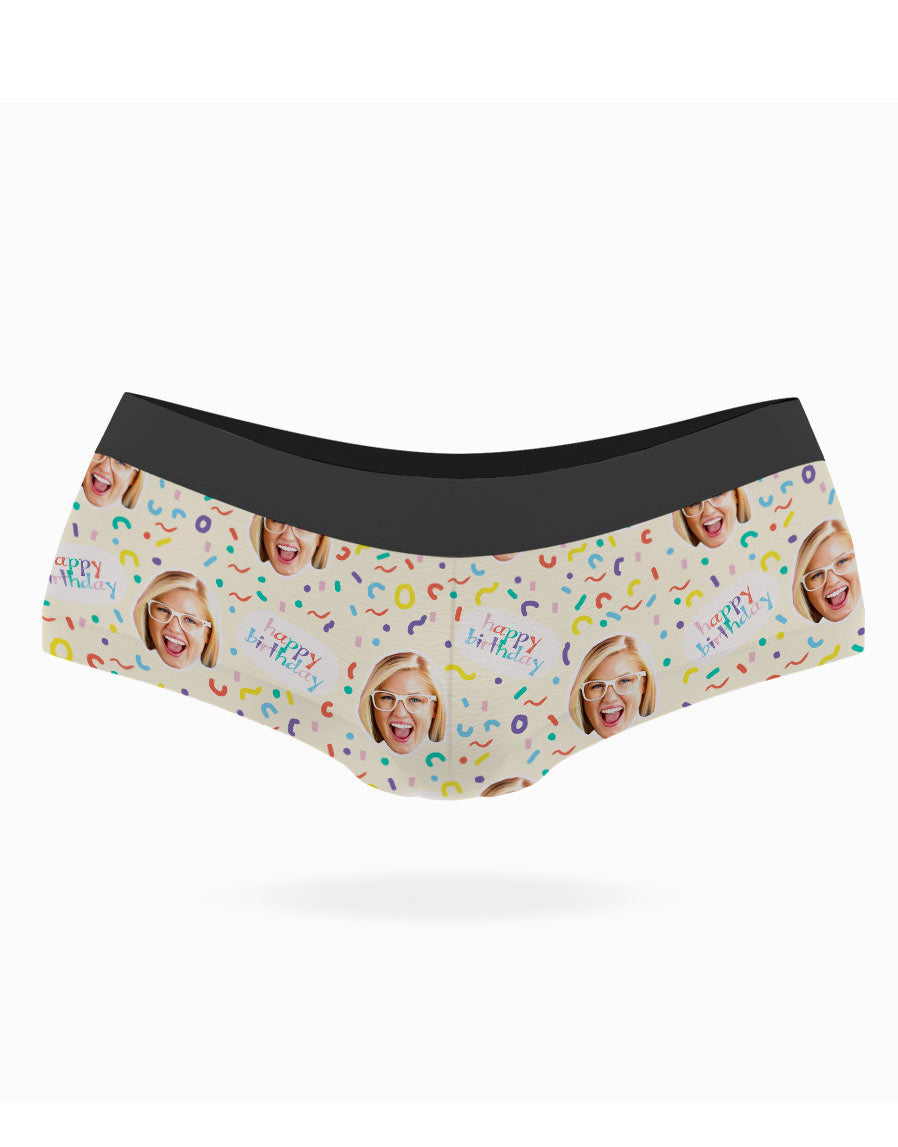 Yellow Happy Birthday Face Knickers