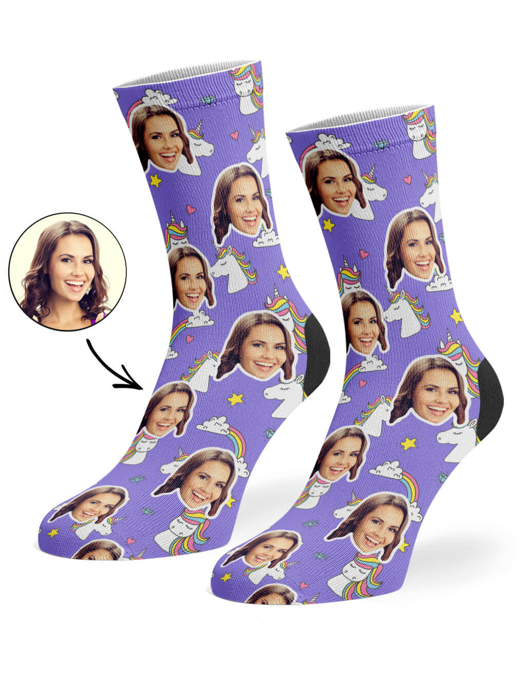 Personalised Rainbow Unicorn Socks