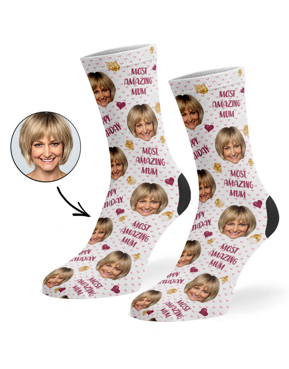 Amazing Mum Birthday Photo Socks