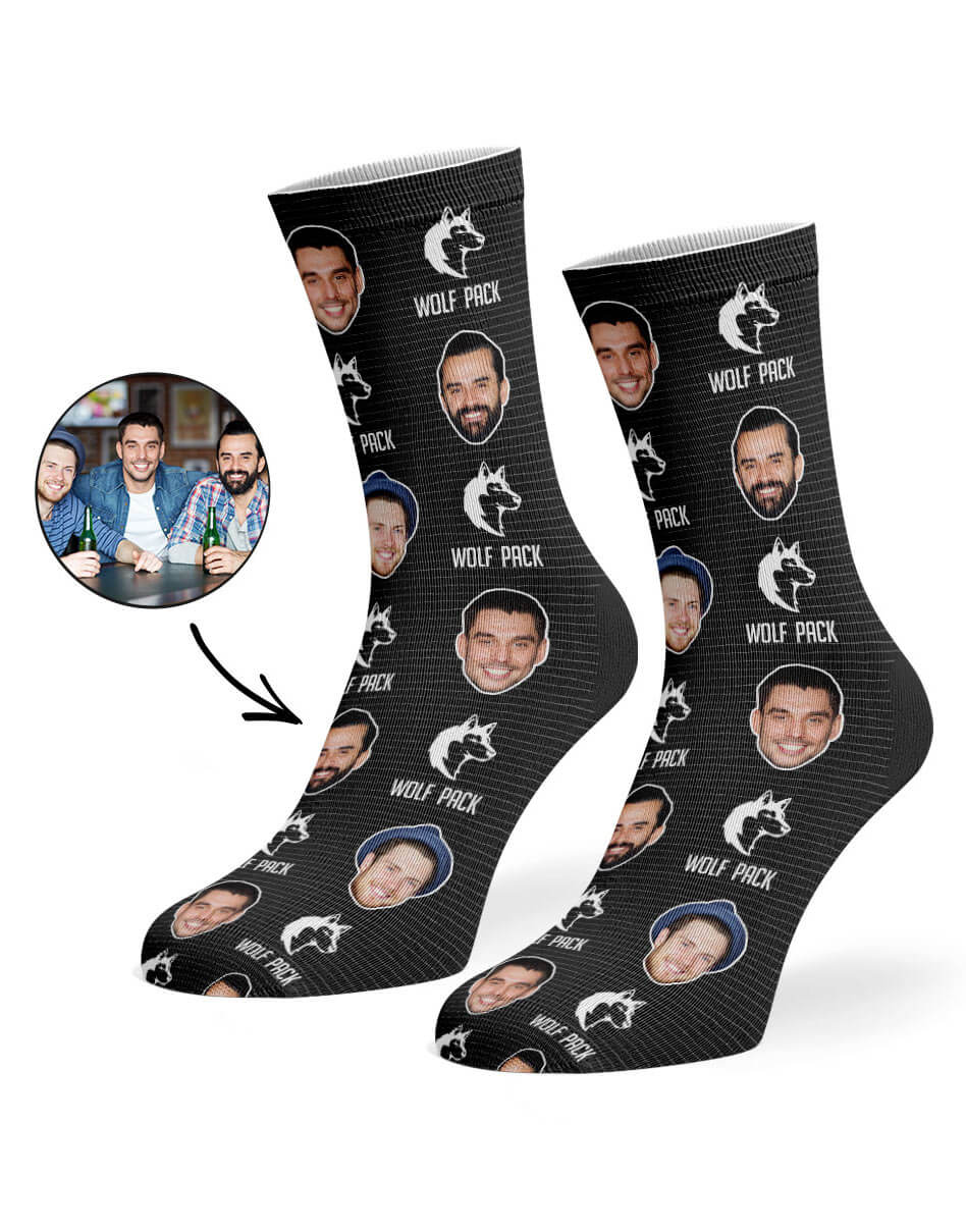 Wolf Pack Socks With Photos On