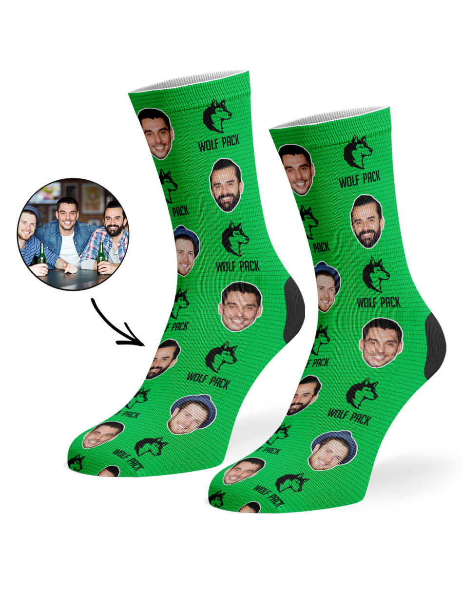 Custom Photo Wolf Pack Socks