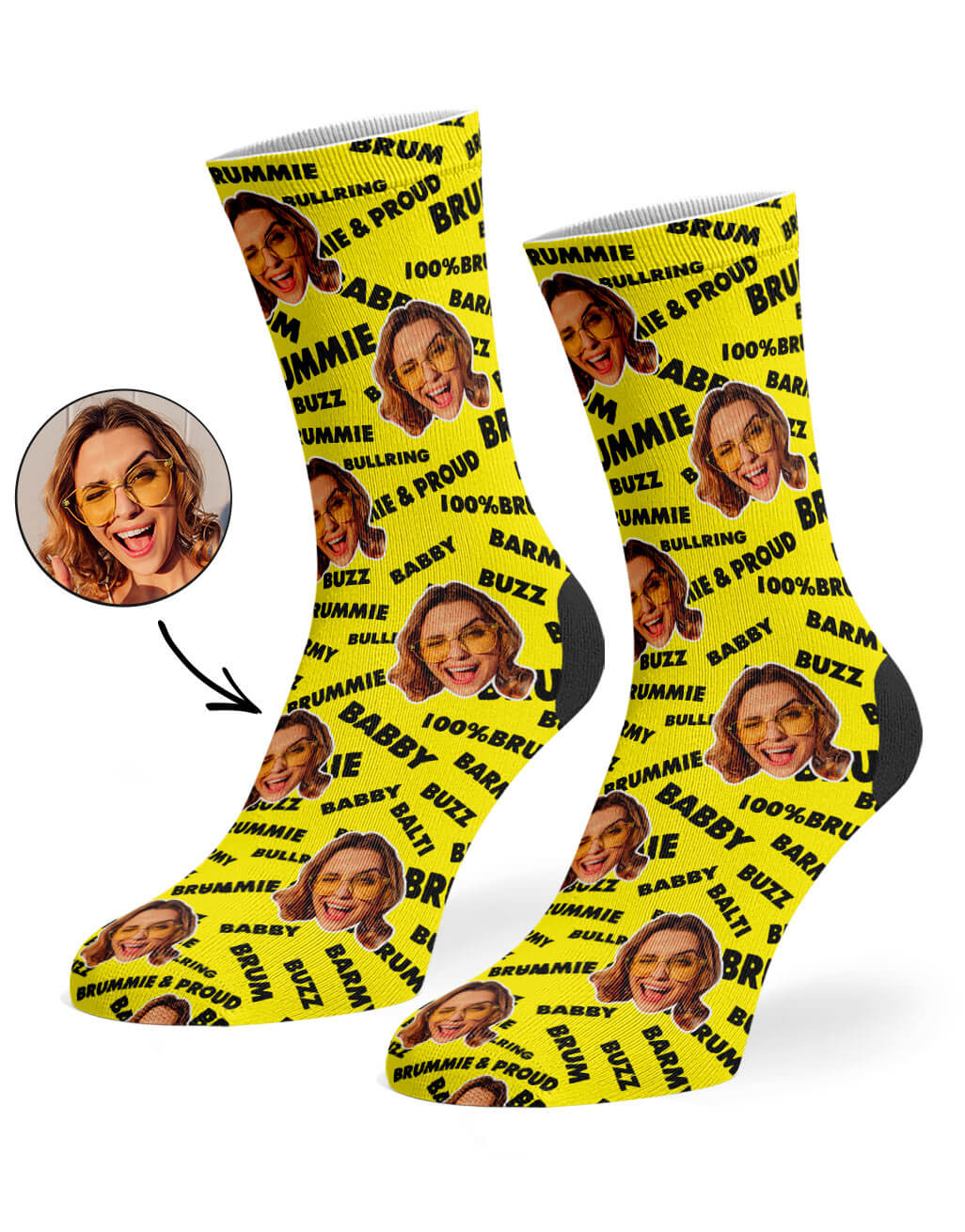 Yellow 100% Barmy Brummie Socks