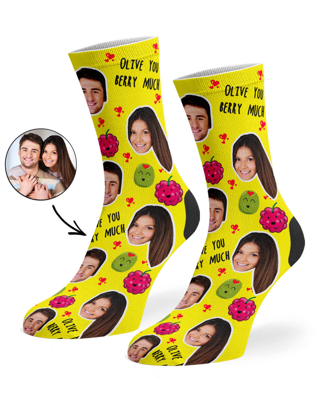 Your Faces On Olive You Berry Much Socks