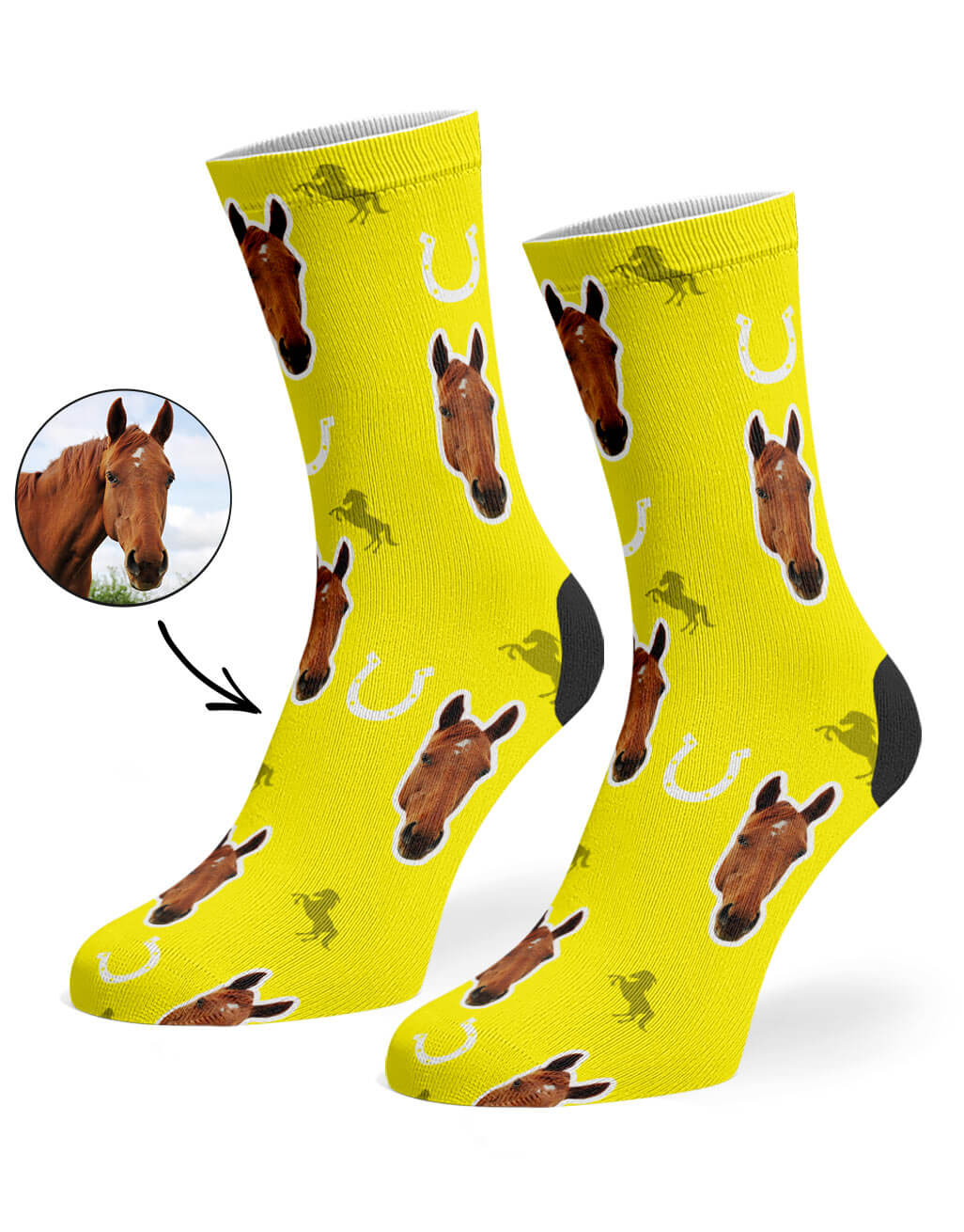 Your Horse On Yellow Socks