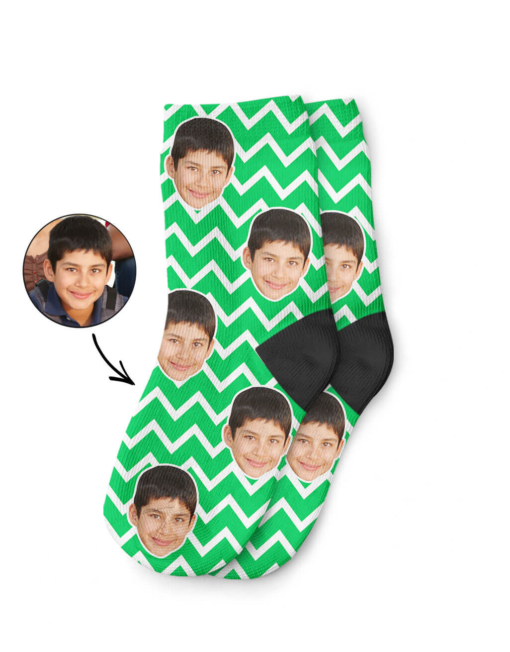 Personalised Zig Zag Kids Socks
