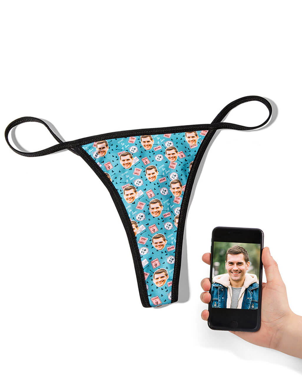 Love Stamps Face Thong